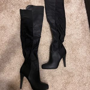Knee high black boots